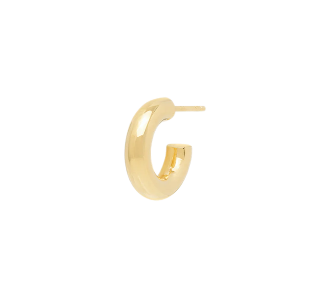 WILDTHINGS COLLECTABLES Statement chunky hoop 15 mm earring gold plated single piece