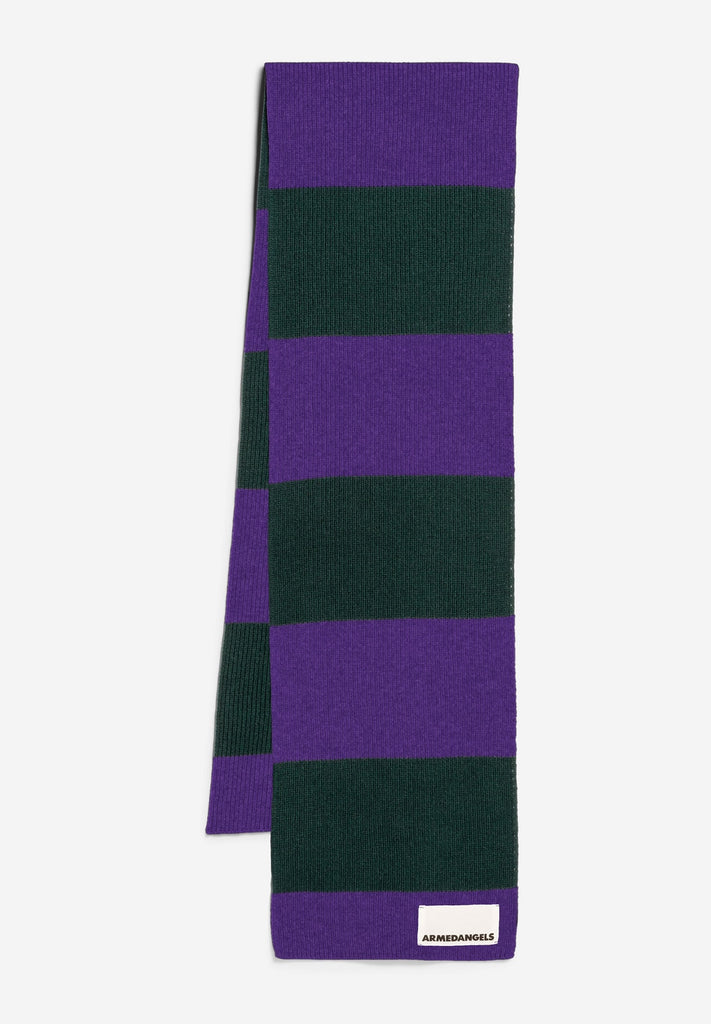 ARMEDANGELS Claasas colorblock scarf indigo lilac teal stone unisex