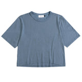 ROTHOLZ Dotted cropped t-shirt stone blue women