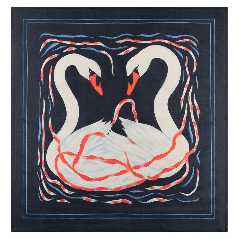DEDICATED Kullavik painted swans scarf multicolour unisex
