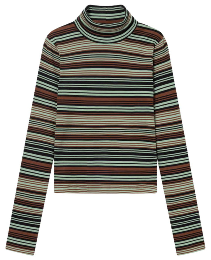 DEDICATED Malma ribbed top irregular stripes green women