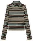 DEDICATED Malma ribbed top irregular stripes green women