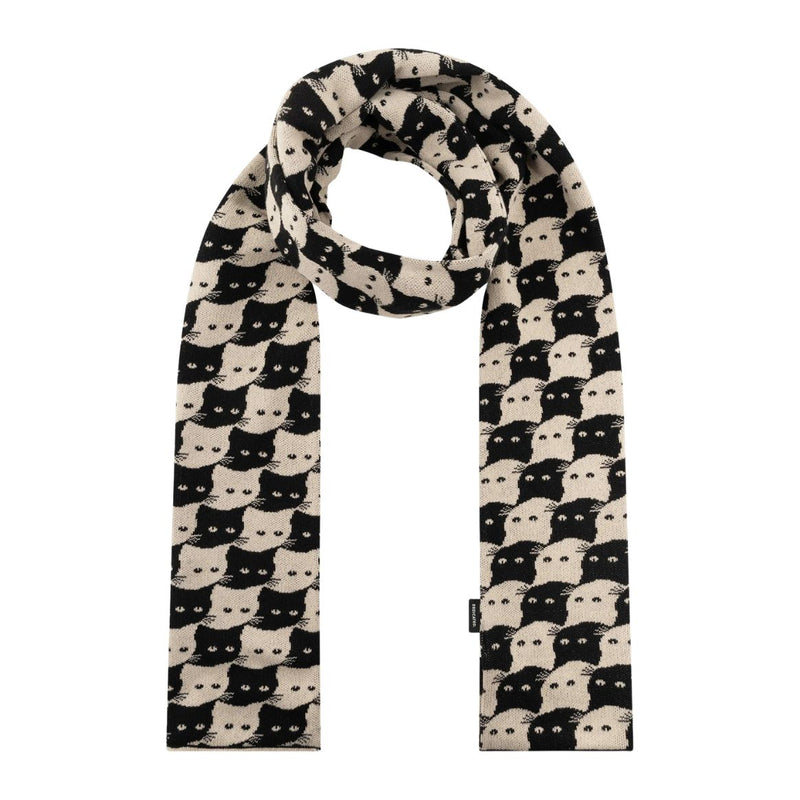 DEDICATED Rossberga pepita cats scarf oat white unisex