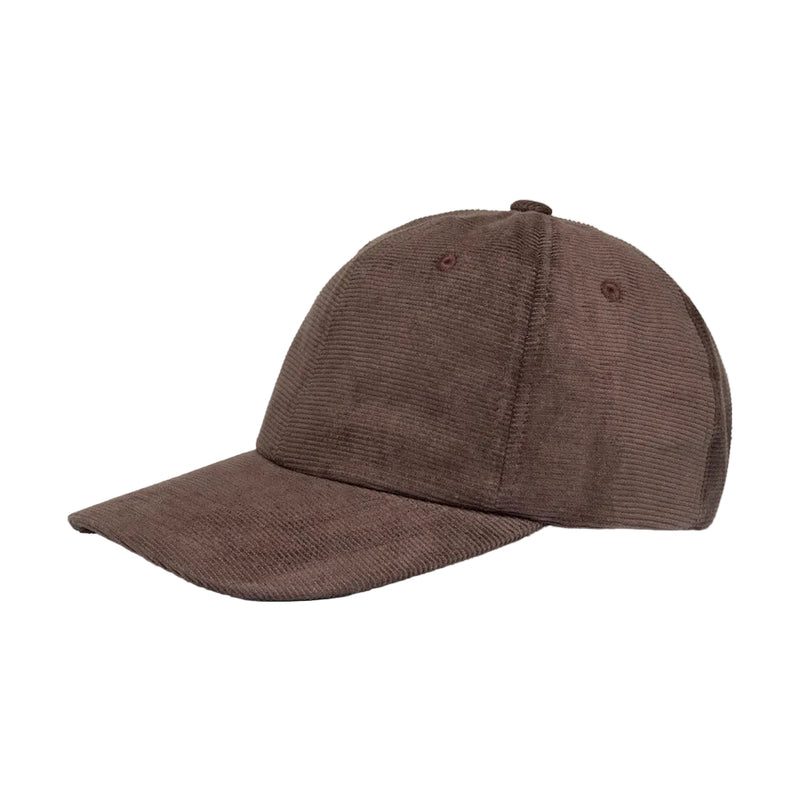 Brown corduroy cap on a white background