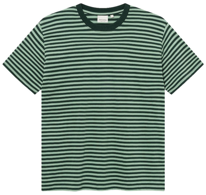 DEDICATED Stockholm stripes t-shirt dark green granite green men