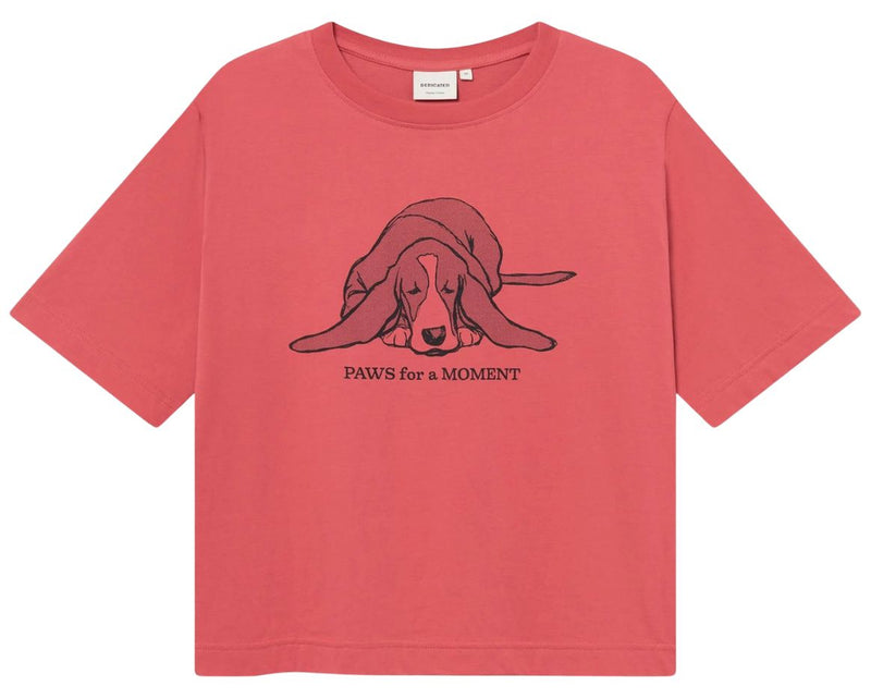 DEDICATED Vadstena paws for a moment t-shirt holly red women