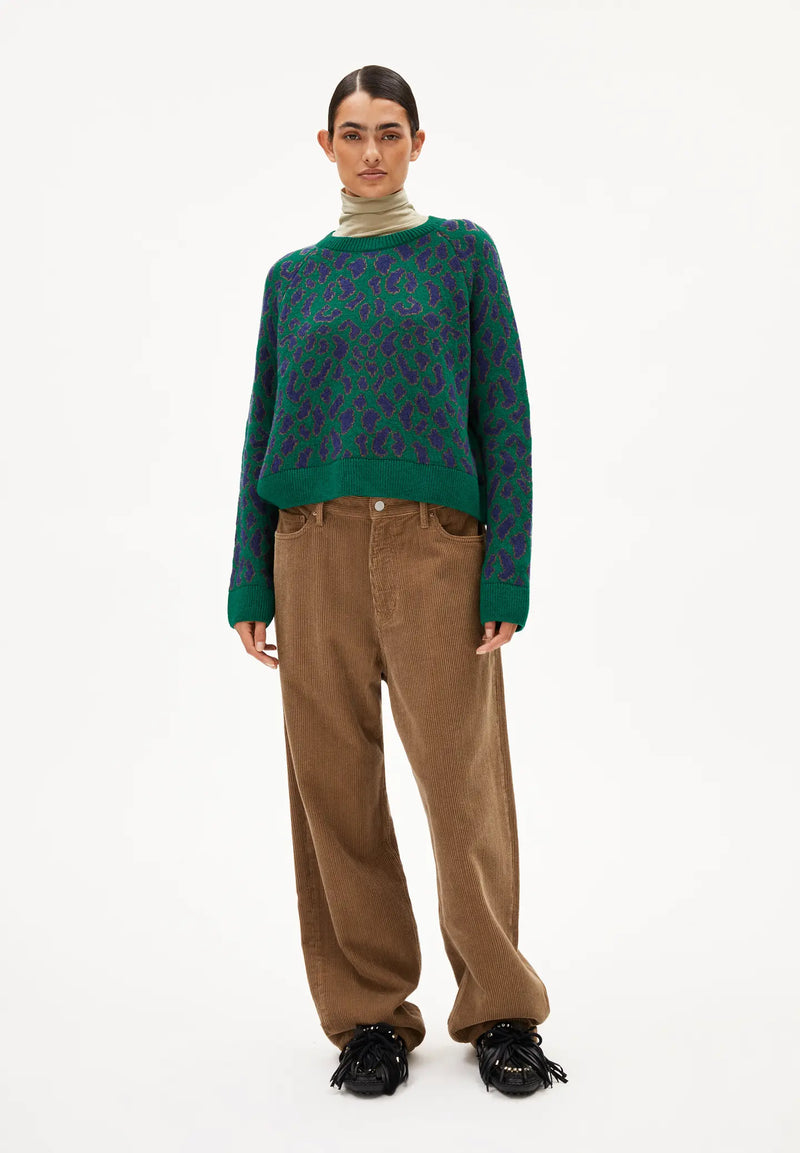 ARMEDANGELS Diliriaa leopaa jumper emerald green women