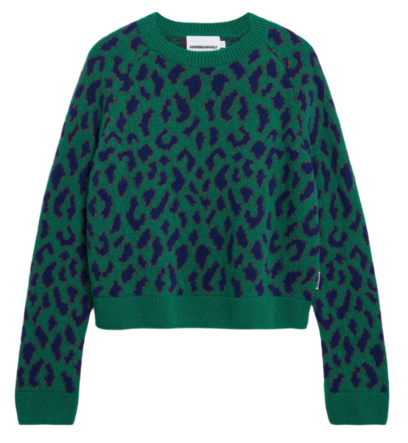 ARMEDANGELS Diliriaa leopaa jumper emerald green women