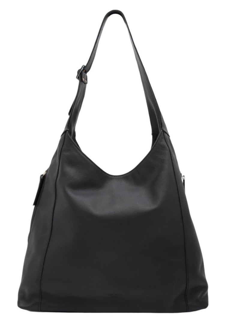 ANN KURZ Double zip hobo bag nappa black women