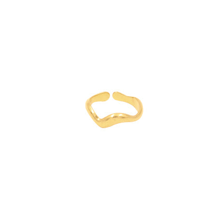 Gold ring on a white background