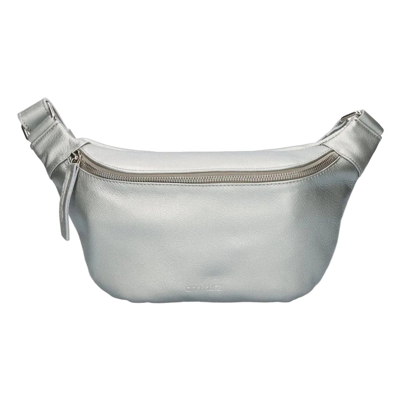ANN KURZ Fanny pack metallic silver women