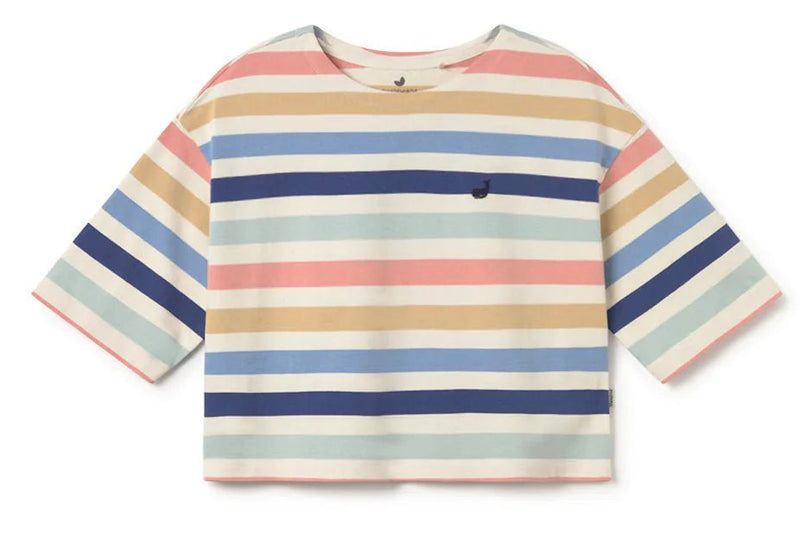 TWOTHIRDS Fingal cropped t-shirt multicolor stripes women