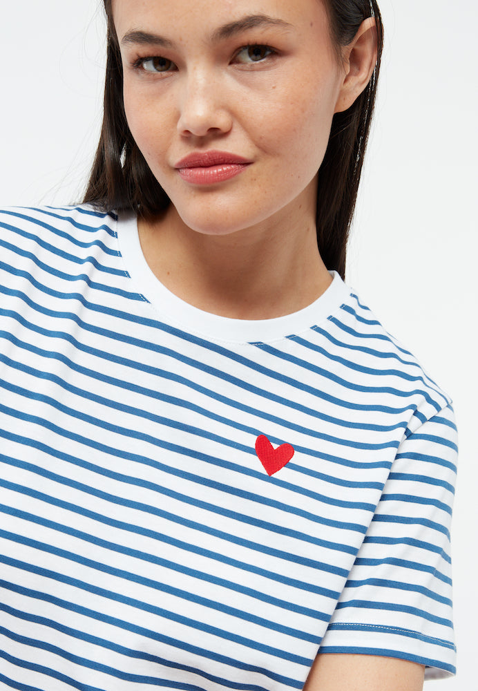 GIVN BERLIN Julia heart t-shirt blazing blue white stripes women