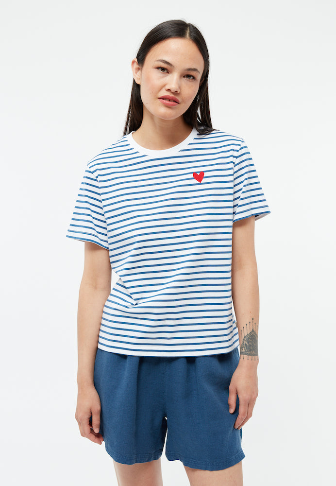 GIVN BERLIN Julia heart t-shirt blazing blue white stripes women
