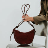 ANN KURZ Large half moon shoulder bag mix bordeaux women