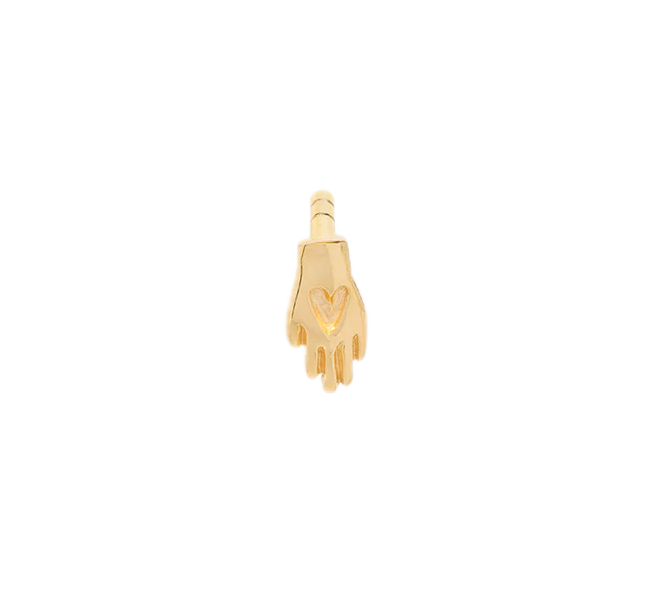 WILDTHINGS COLLECTABLES Hamsa hand stud earring gold plated single piece