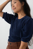 TWOTHIRDS Horst velour top naval blue women