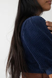 TWOTHIRDS Horst velour top naval blue women