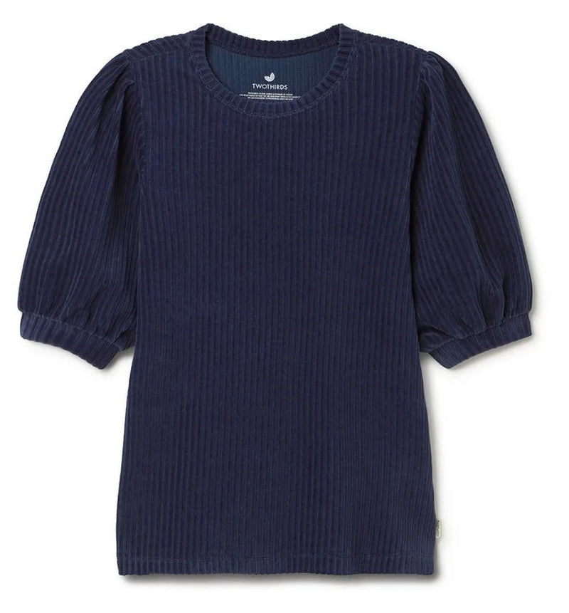 TWOTHIRDS Horst velour top naval blue women