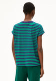 ARMEDANGELS Idaara stripes t-shirt emerald green blue noon women