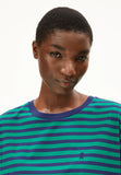 ARMEDANGELS Idaara stripes t-shirt emerald green blue noon women