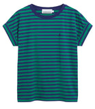 ARMEDANGELS Idaara stripes t-shirt emerald green blue noon women