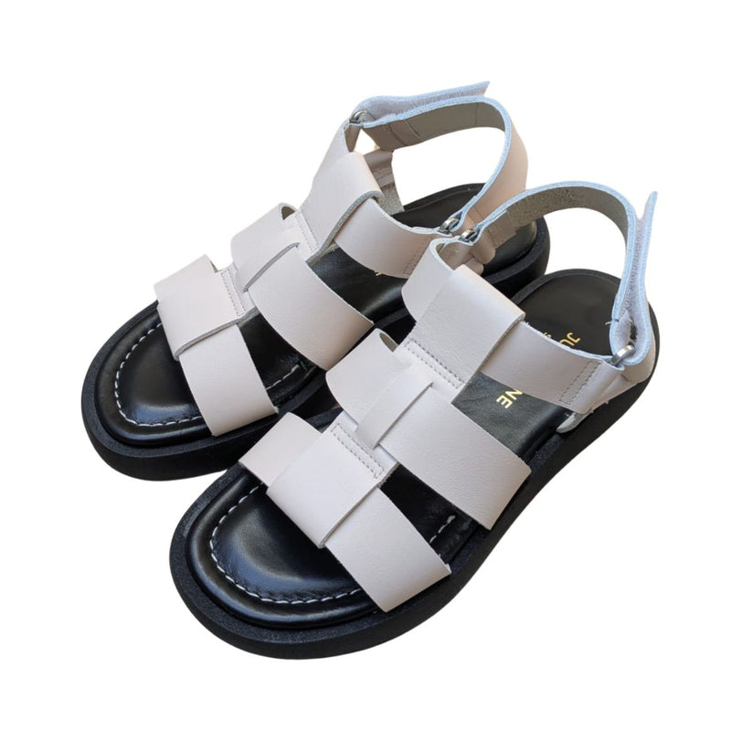 JUTELAUNE Selma multistrap sandals white women