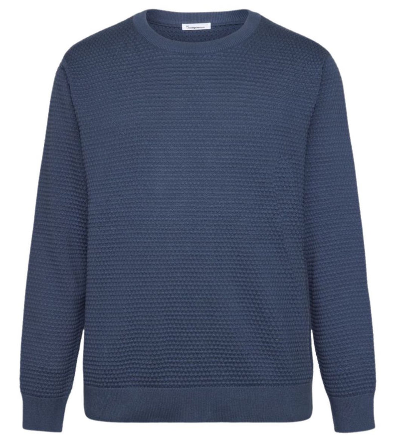 KCA 1080067 Bubble knit crew neck jumper 1226 vintage indigo men