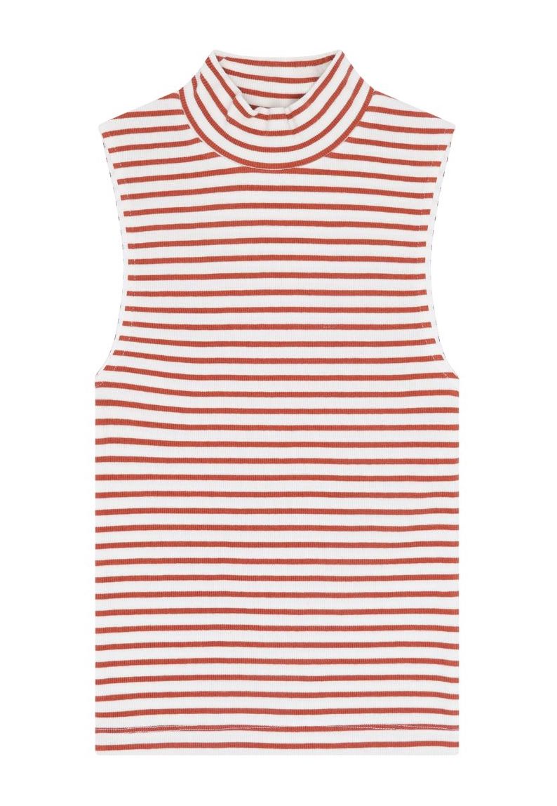 KCA 2010013 Rib mock neck top 8029 orange women