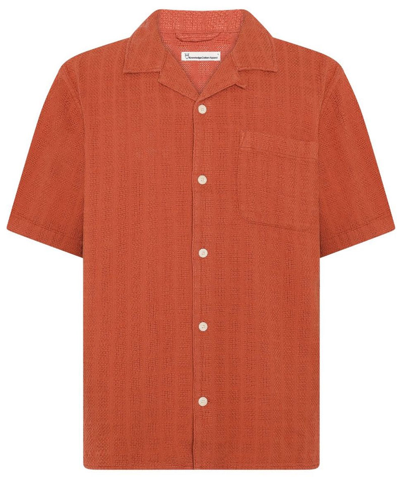KCA 1090159 Structure short sleeve shirt 1488 burnt brick men