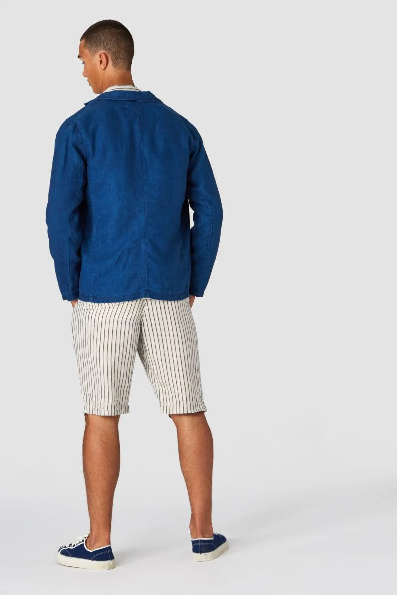 KINGS OF INDIGO Cronus shorts beige linen stripe men