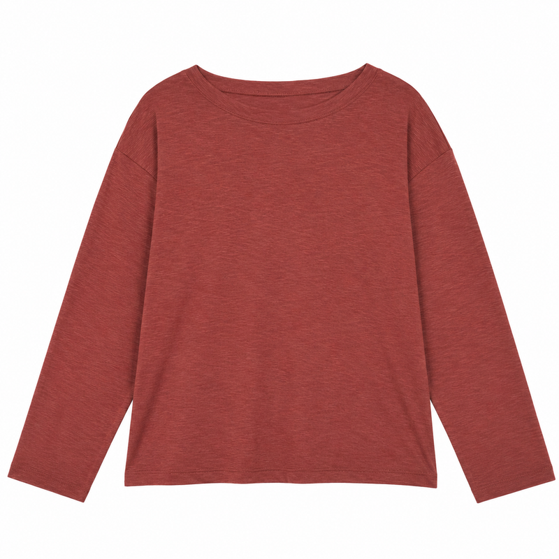 KLITMØLLER Mila wide neck long sleeve tee burgundy women