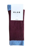 KLUE Merino wool socks bands burgundy sky blue women
