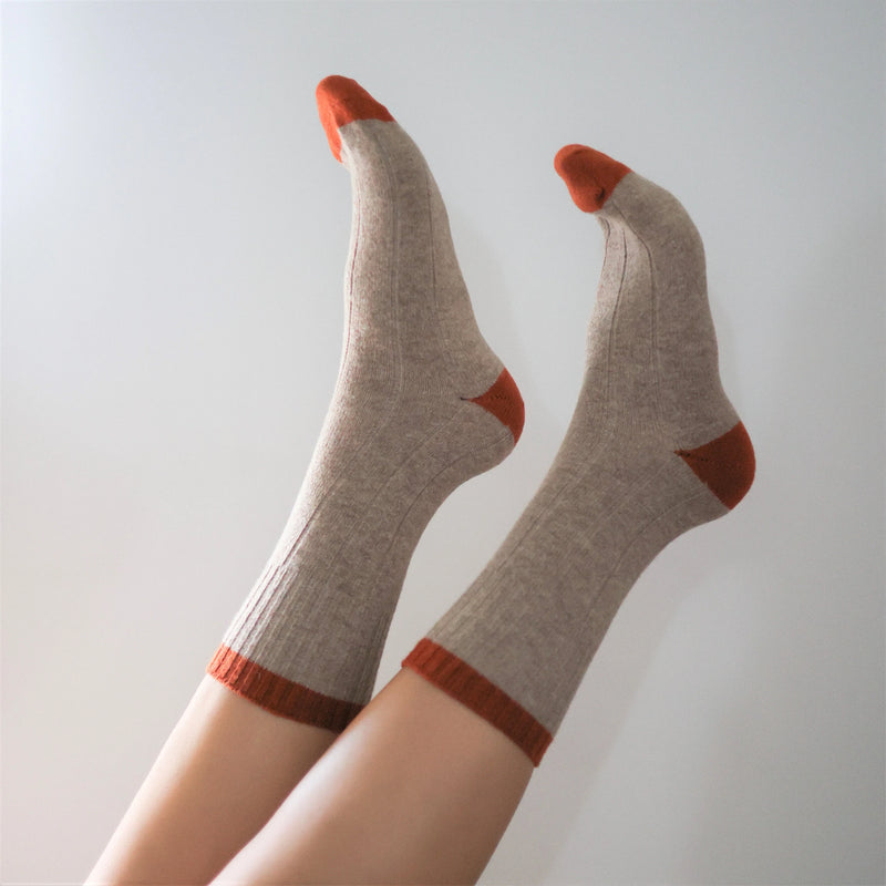 KLUE Merino wool socks bands beige orange unisex