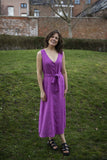 MAZINE Sleeveless linen maxi dress violet pink women