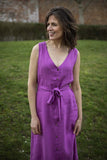 MAZINE Sleeveless linen maxi dress violet pink women