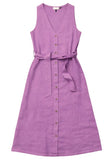 MAZINE Sleeveless linen maxi dress violet pink women