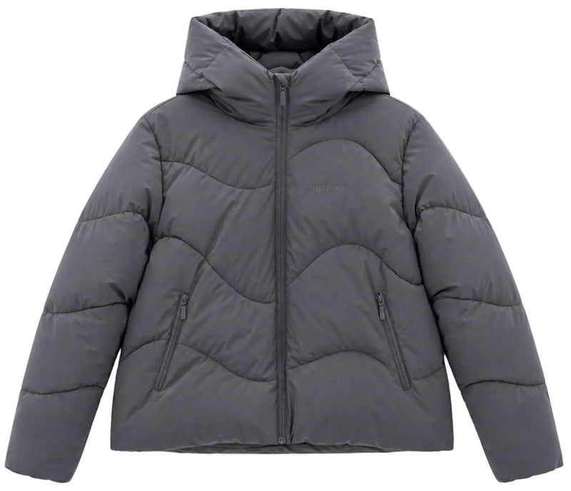 MAZINE Waves quilt short puffer jacket dark grey women