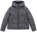 MAZINE Waves quilt short puffer jacket dark grey women
