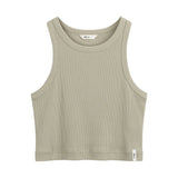 MELAWEAR Prisha cropped ribbed tank top dusty green women
