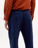 THINKING MU Light travel pants blue night men