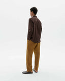 THINKING MU Ant shirt microchecks navy brown men