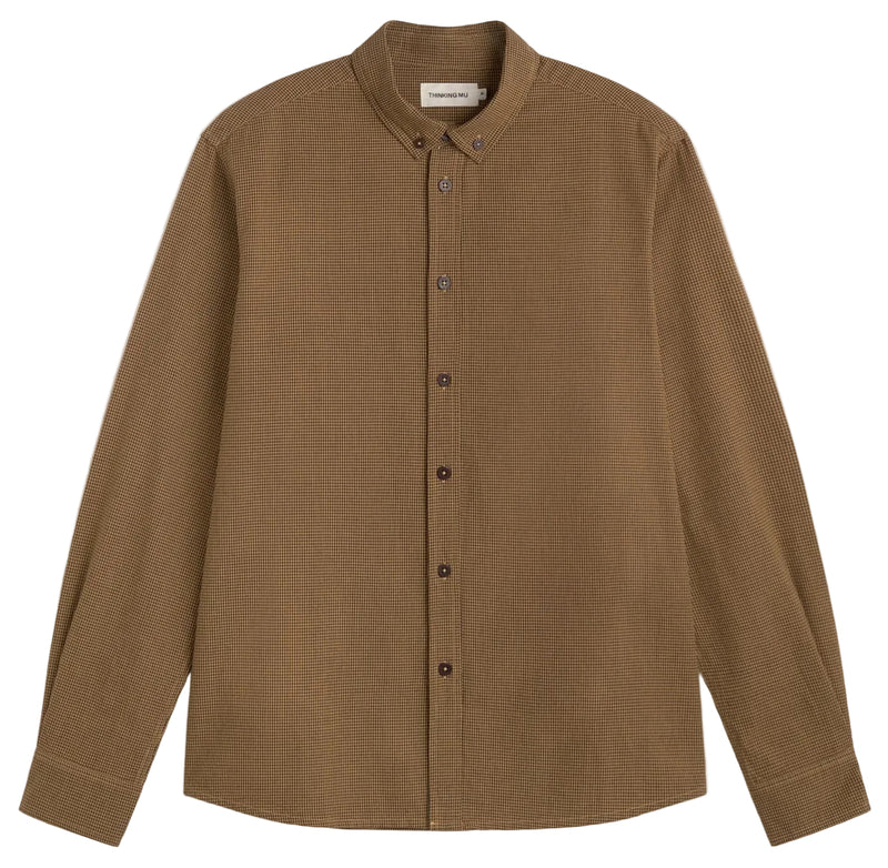 THINKING MU Ant shirt camel microvichy men