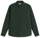 THINKING MU Ant shirt dark green microvichy men