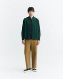 THINKING MU Ant shirt dark green microvichy men