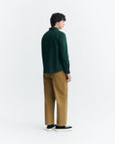THINKING MU Ant shirt dark green microvichy men