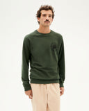 THINKING MU Happy sun sweatshirt dark green men