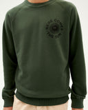 THINKING MU Happy sun sweatshirt dark green men