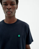THINKING MU Sol contrast t-shirt navy men