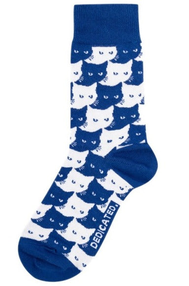DEDICATED Gift box socks sigtuna pepita cats pattern 3-pack
